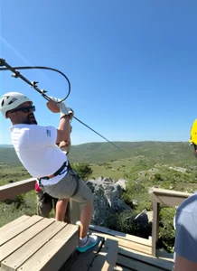 Raúl en tirolesa, Salto del Penitente, Minas - Raul G Travel